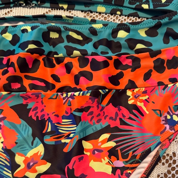 SHEIN Multicolor Tropical Leopard high waisted bikini size XXL - Picture 3 of 7
